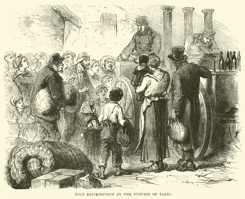 Paris banliyölerinde çorba dağıtımı, Aralık 1870 by English School