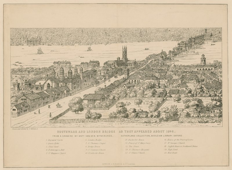 Southwark ve London Bridge 1546