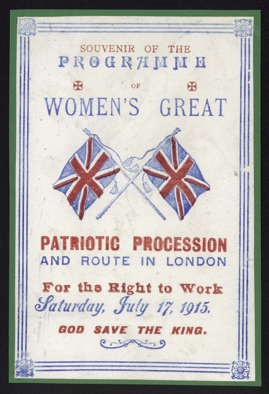Kadınların çalışma hakkı için düzenlenen hediyelik eşya programı, Londra, 17 Temmuz 1915 by English School