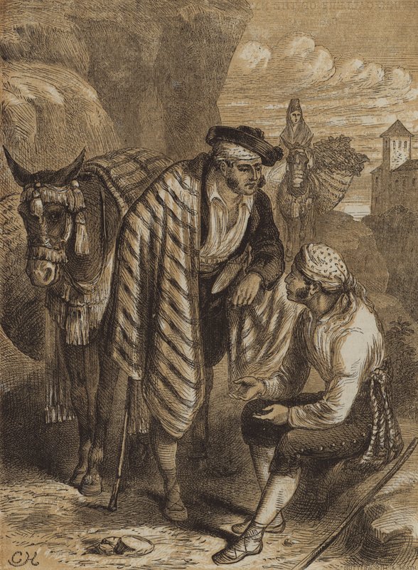 İspanyollar (renkli gravür) by English School