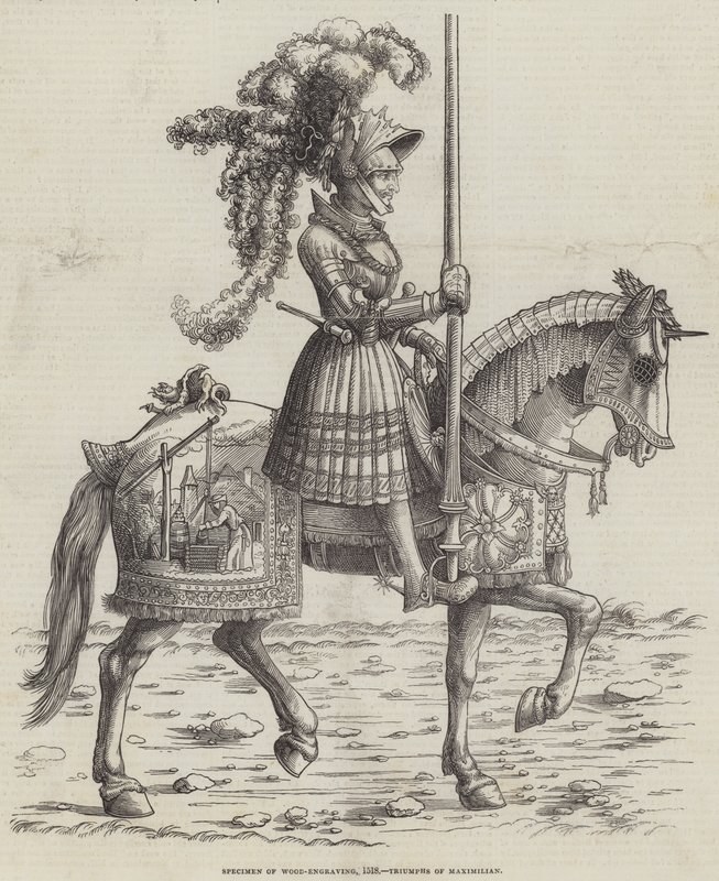 Ahşap Gravür Örneği, 1518, Maximilian'ın Zaferleri by English School