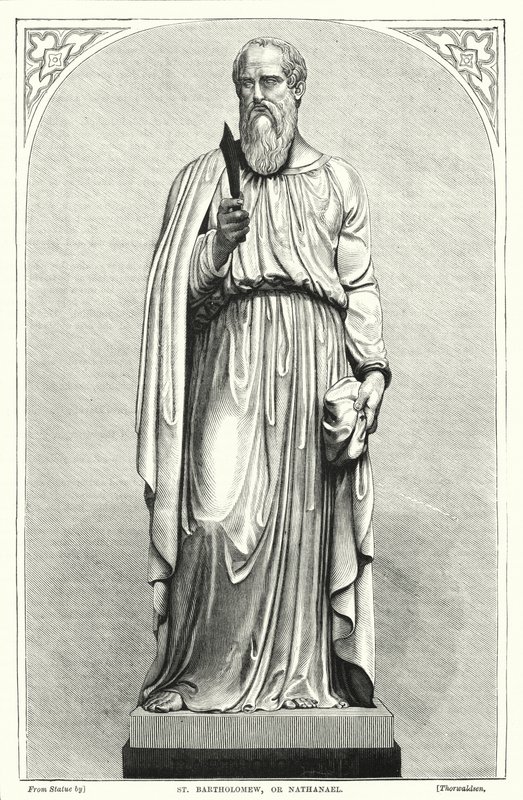 Aziz Bartholomew veya Nathanael (gravür) by English School