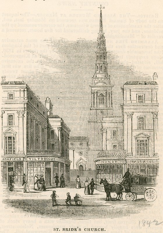 St Brides Kilisesi, Fleet Street, Londra by English School