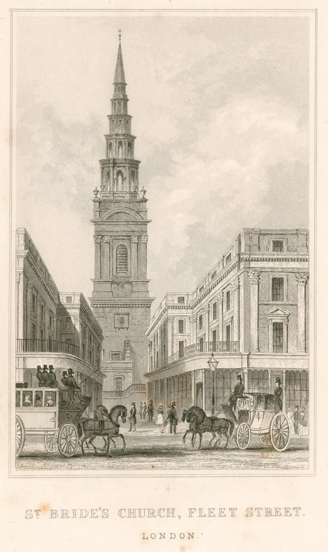 St Brides Kilisesi, Fleet Street, Londra by English School
