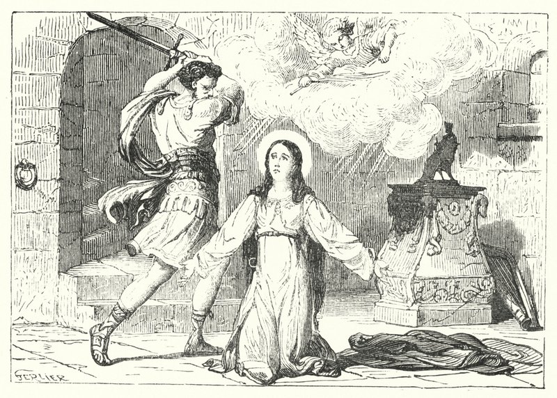 Aziz Cecilia (gravür) by English School