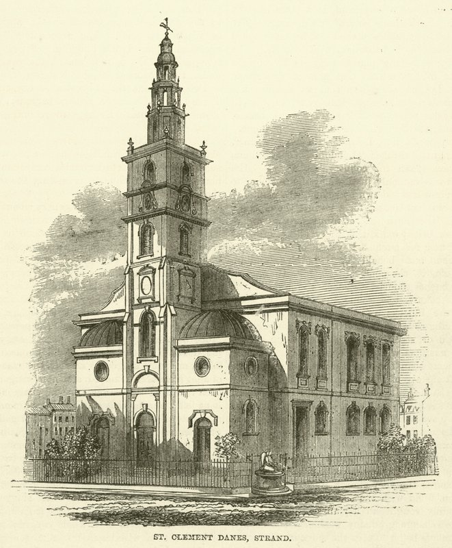 St Clement Danes, Strand (gravür) by English School