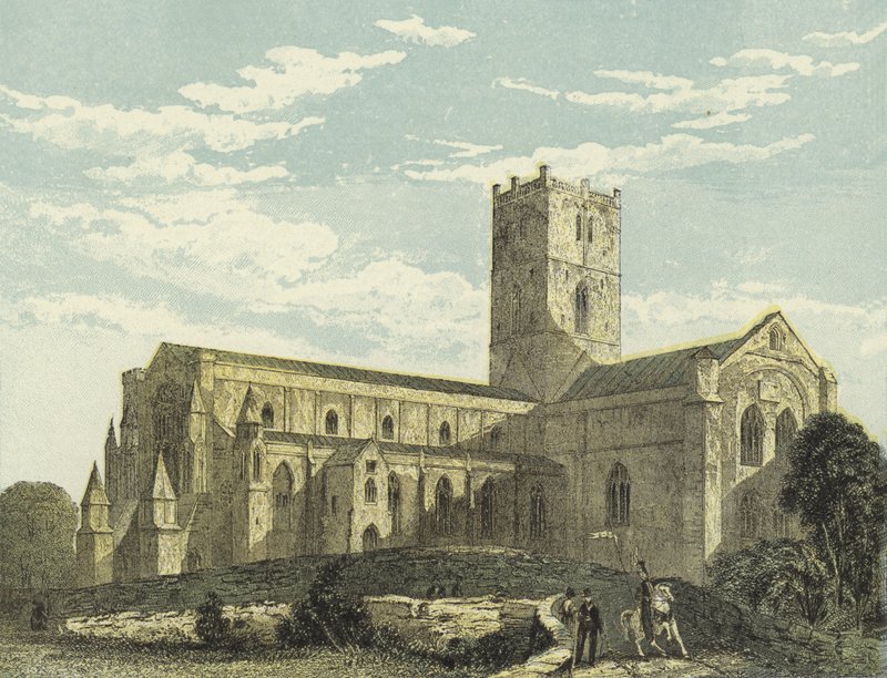 St Davids Katedrali, Güney Batı Görünümü by English School