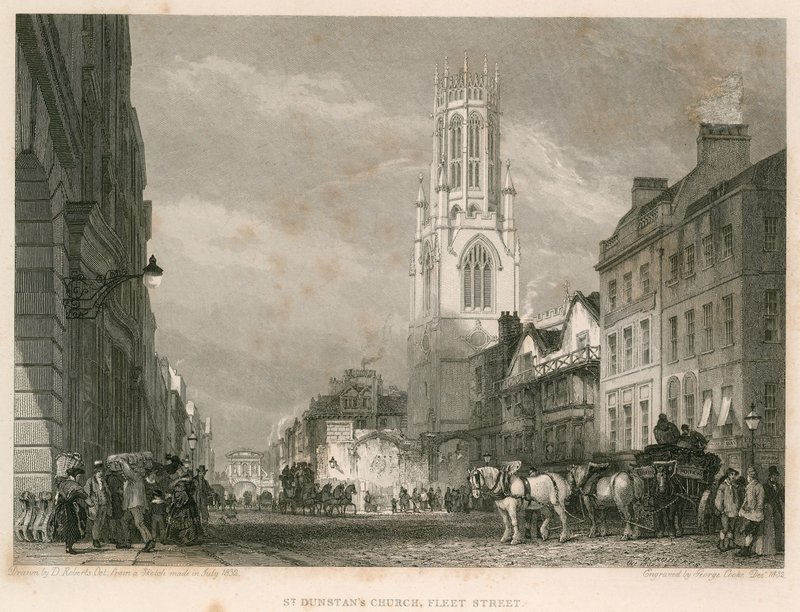 St Dunstans Kilisesi, Fleet Street, Londra by English School