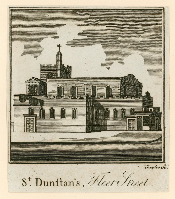 St Dunstans, Fleet Street, Londra by English School
