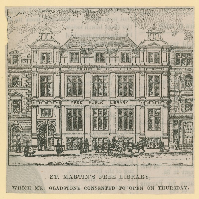 Bay Gladstone tarafından açılan St Martins Ücretsiz Kütüphane, by English School