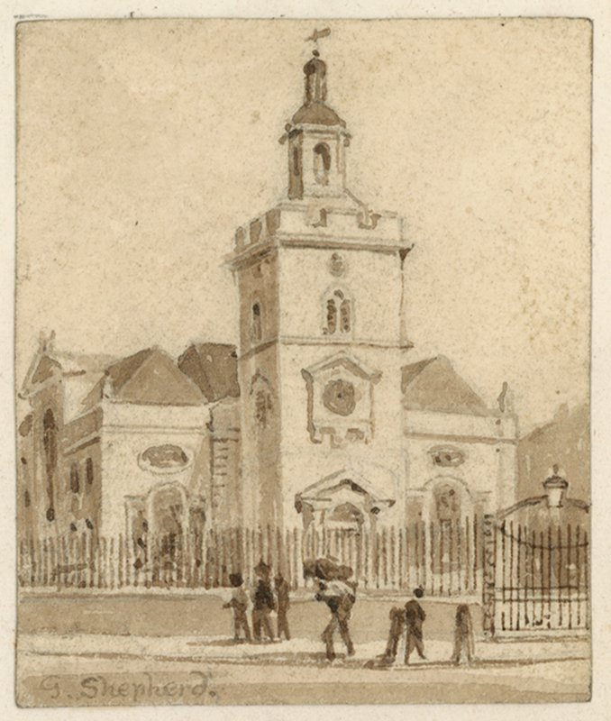 St Mary, Whitechapel, Londra (kağıt üzerinde wc) by English School