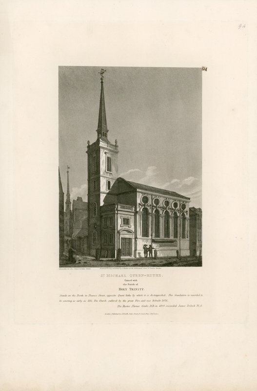 Holy Trinity bucak ile birleşmiş Aziz Michael Queen-Hithe, by English School