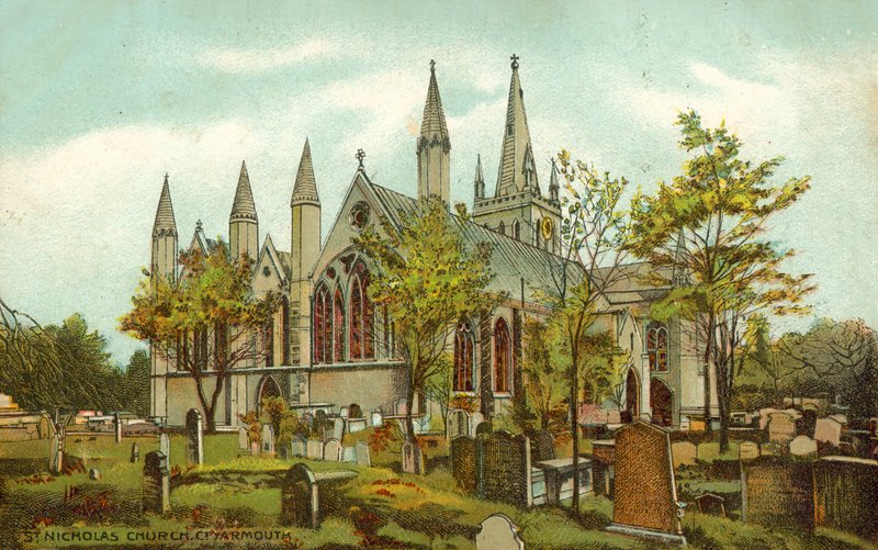 Aziz Nicholas Kilisesi, Great Yarmouth (renkli taş) by English School