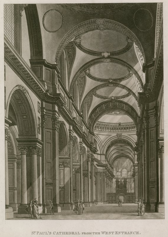 batı girişinden St Paul Katedrali Londra, by English School