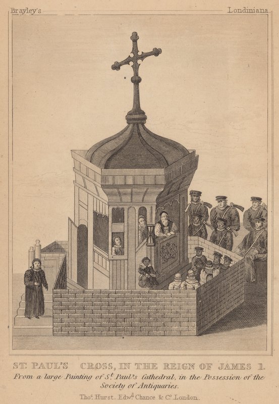 St Pauls Cross, Kral I. James döneminde by English School