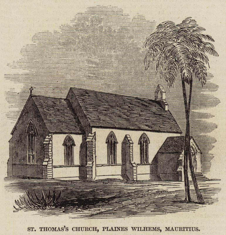 Aziz Thomas Kilisesi, Plaines Wilhems, Mauritius (gravür) by English School