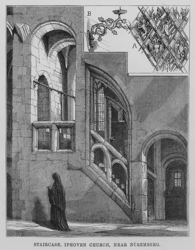 Merdiven, Iphoven Kilisesi, Nürnberg yakınlarındaki (gravür) by English School