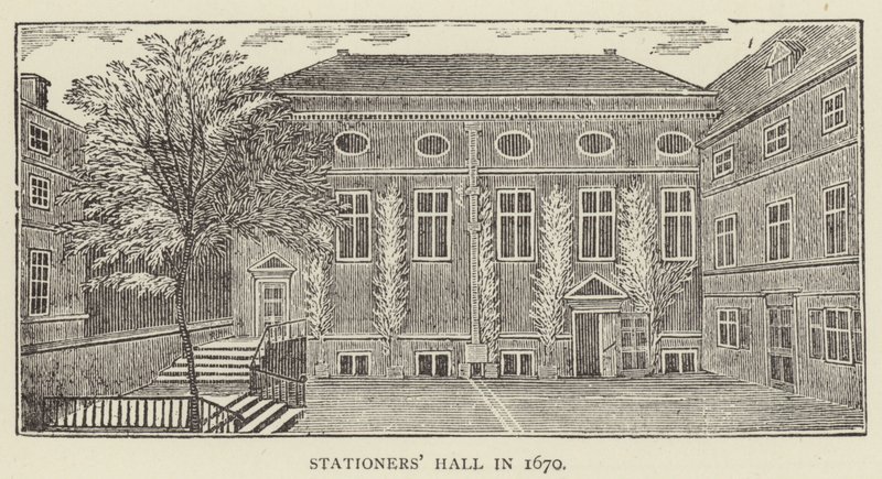 1670 yılında Kırtasiyeciler Salonu (gravür) by English School