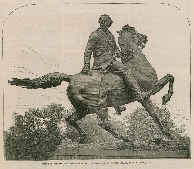 Kalküta için General Sir James Outram'ın Heykeli, şimdi Waterloo Place'de by English School