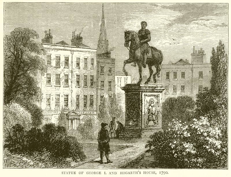 George I. ve Hogarths Evi Heykeli by English School