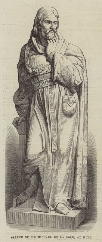 Sir Michael de la Pole heykeli, Hull'da (gravür) by English School