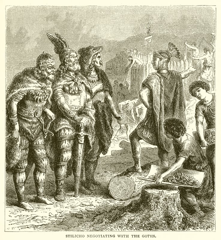 Stilicho Gotlarla Pazarlık Yapıyor by English School