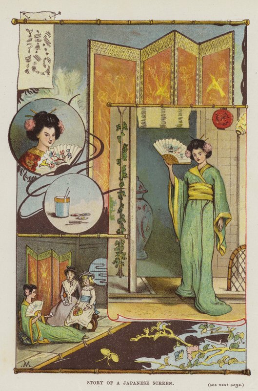 Bir Japon Ekranının Öyküsü (renkli taş) by English School