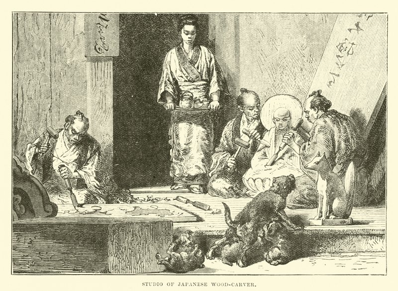 Japon ahşap oymacısı stüdyosu by English School