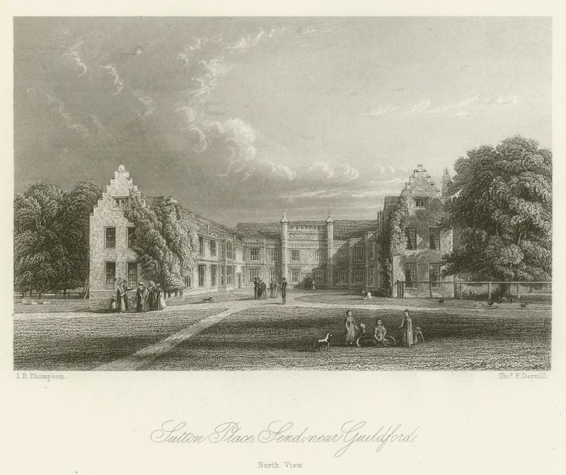 Sutton Place, Gönder, Guildford yakınlarında, Kuzey Görünümü (gravür) by English School