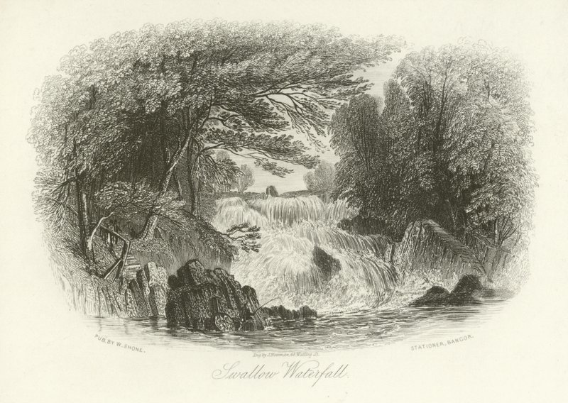 Kırlangıç Şelalesi, Betws-y-Coed, Kuzey Galler yakınlarında by English School