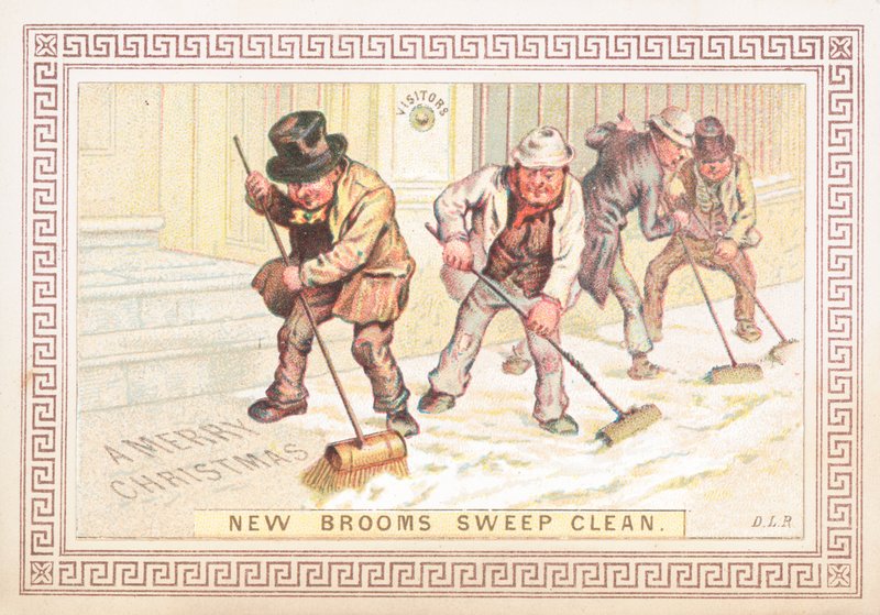 Sokakta kar süpürme, Noel Kartı by English School