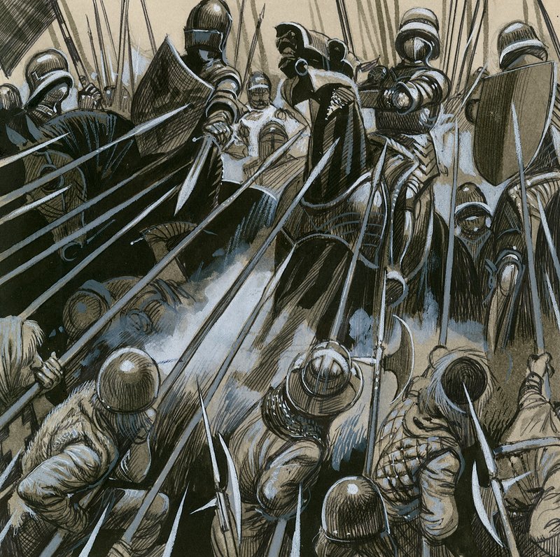 1476-77'de Burgonya ordusunu yenen İsviçreli askerler by English School
