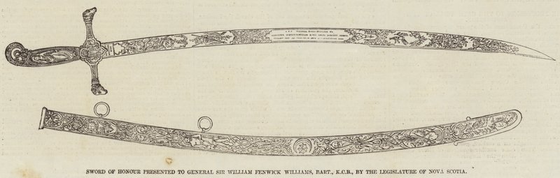 Nova Scotia Yasama Meclisi tarafından General Sir William Fenwick Williams, Baronet, KCB