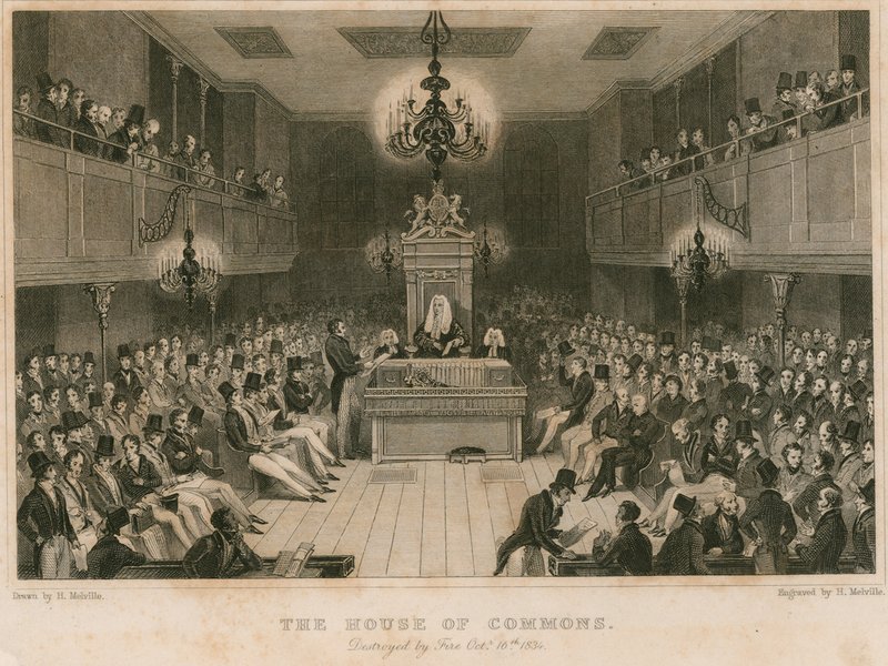 Avam Kamarası, yangında kül oldu, 16 Ekim 1834 by English School