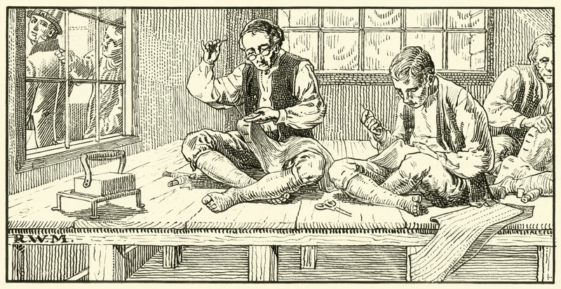 Terziler - 18. Yüzyılın Sonu (kağıt üzerine mürekkep) by English School