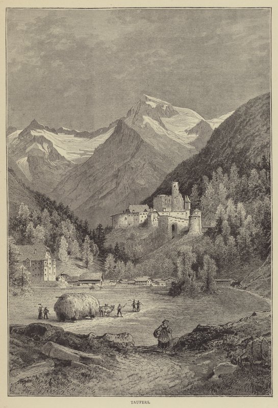 Taufers (gravür) by English School