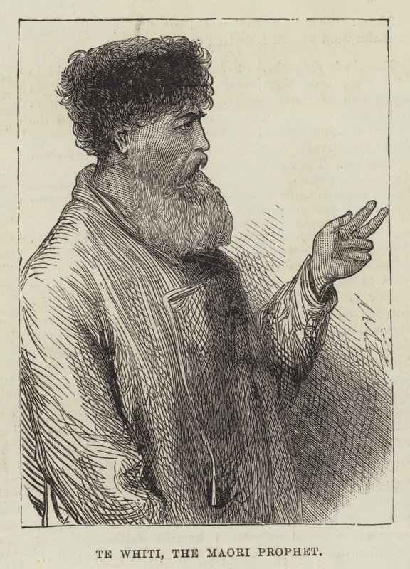Te Whiti, Maori Peygamberi (gravür) by English School