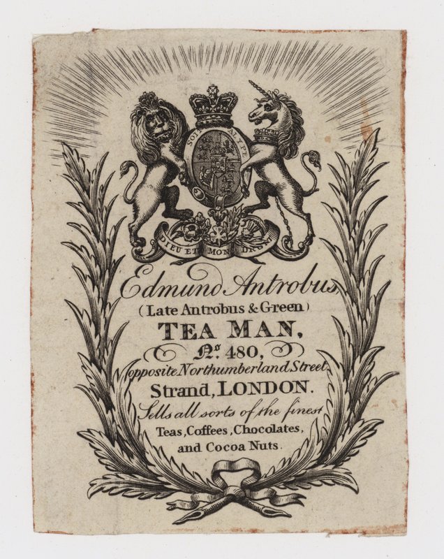 Çay Adamı, Edmund Antrobus, ticari kart by English School