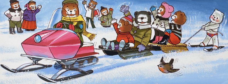 Kar arabası ile teddies by English School