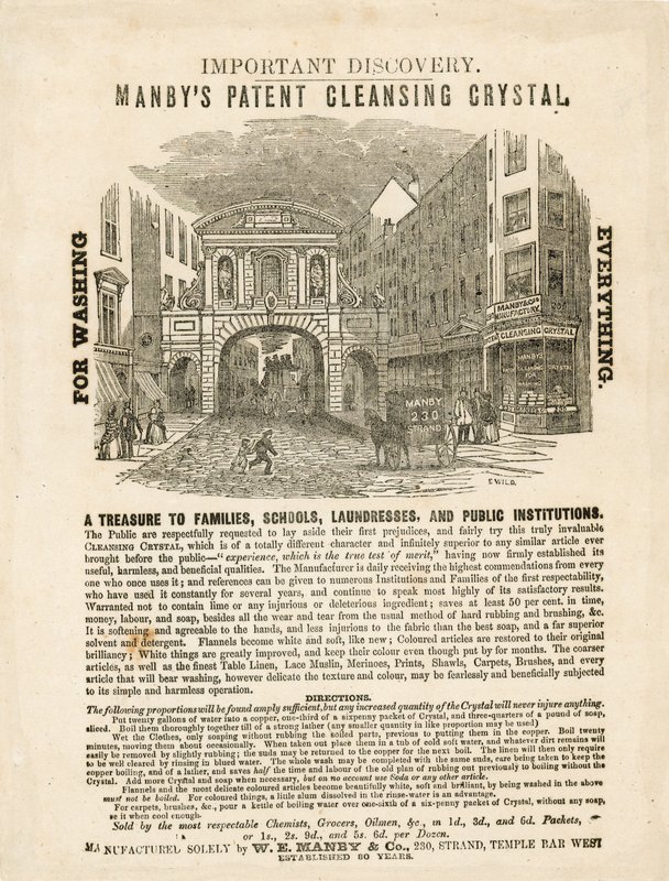 Temple Bar, Londra. Manbys Patent Temizleme Kristali Reklamı by English School