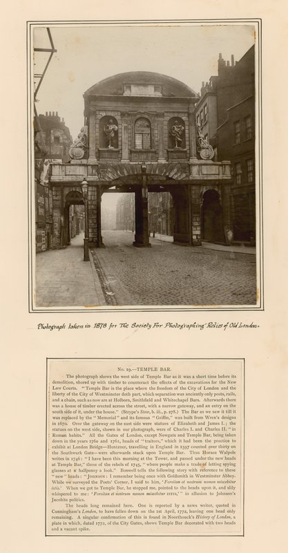 Temple Bar, Londra, 1878