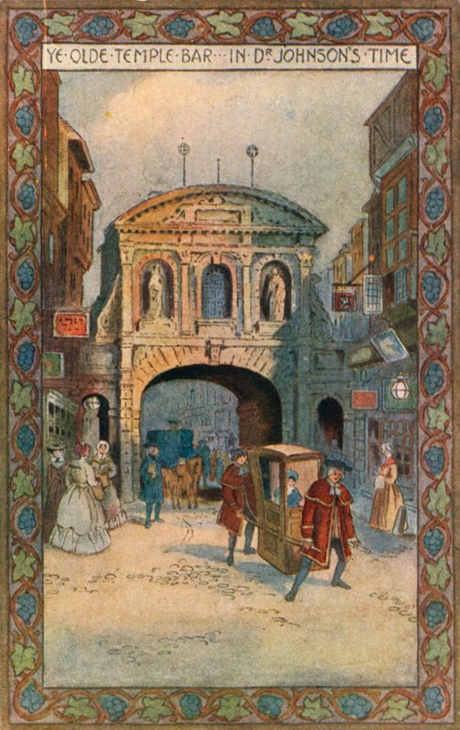 Dr Johnson zamanında Temple Bar by English School