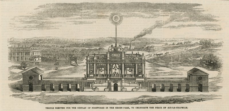 Aix-la-Chapelle barışını kutlamak için inşa edilen tapınak by English School
