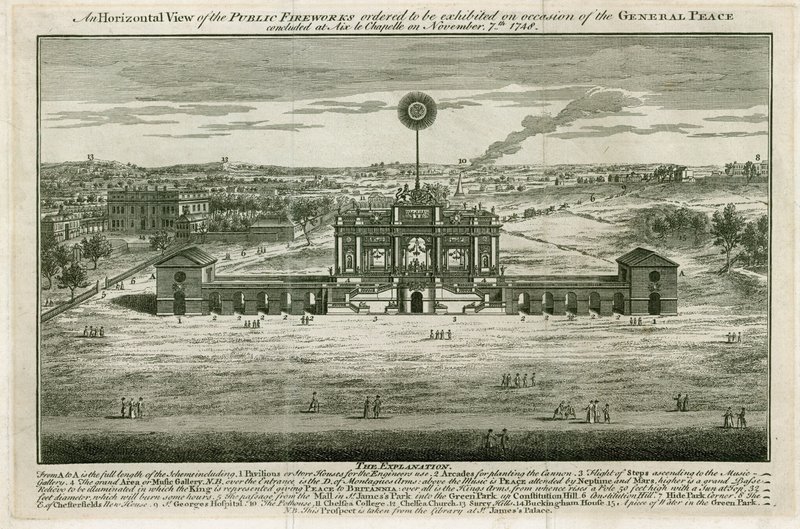 Aix la Chapelle Barışı onuruna tapınak 1749 by English School