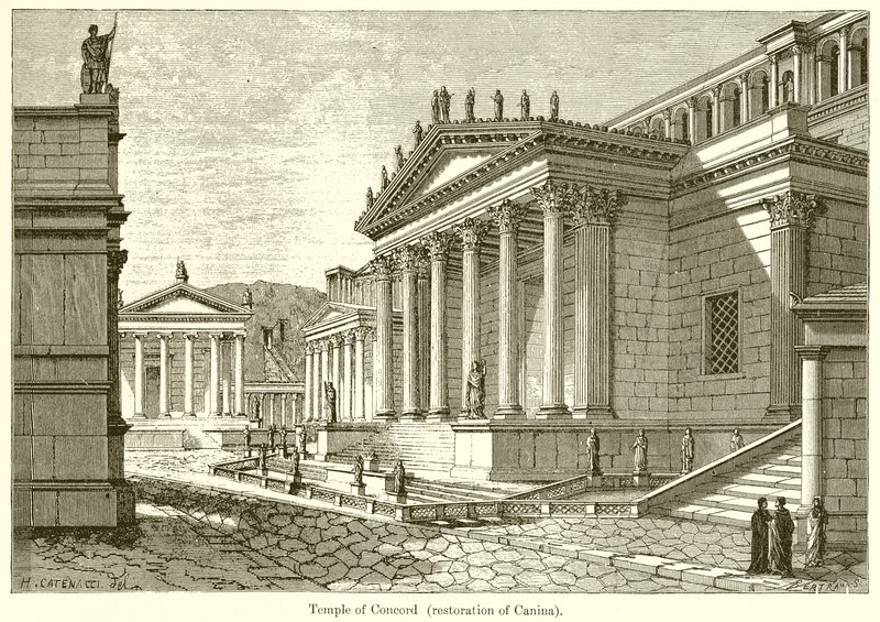Concord Tapınağı (Canina Restorasyonu) by English School
