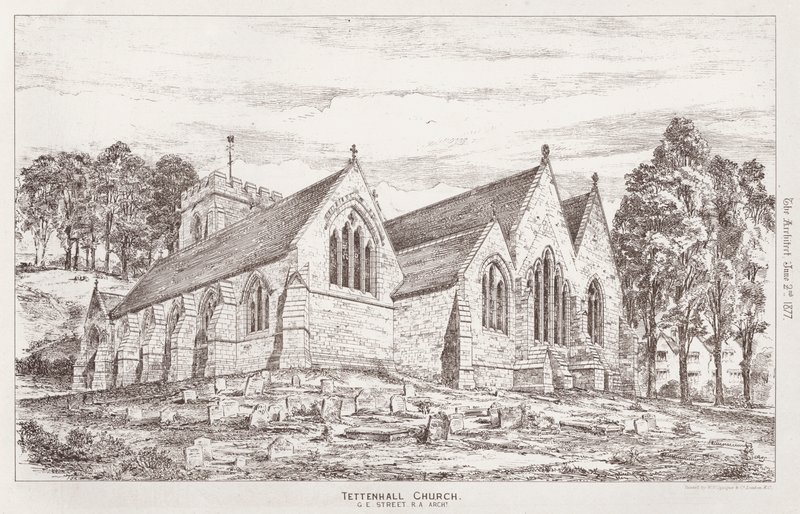 Tettenhall Kilisesi (gravür) by English School
