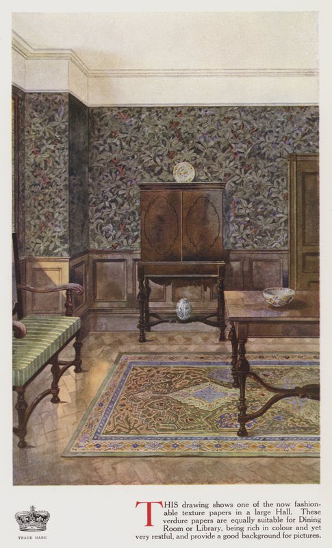 Büyük bir salonda dokulu duvar kağıdı (renkli taş) by English School