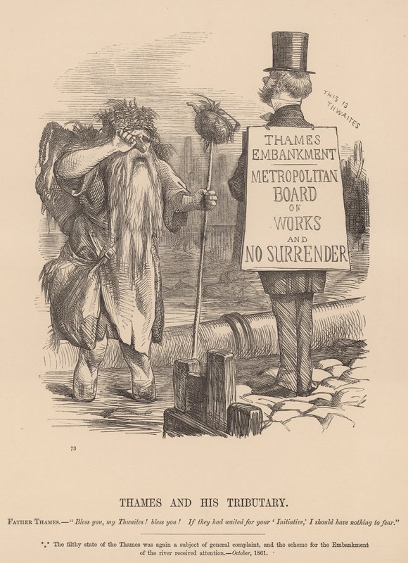 Thames ve Haraç; karikatür by English School