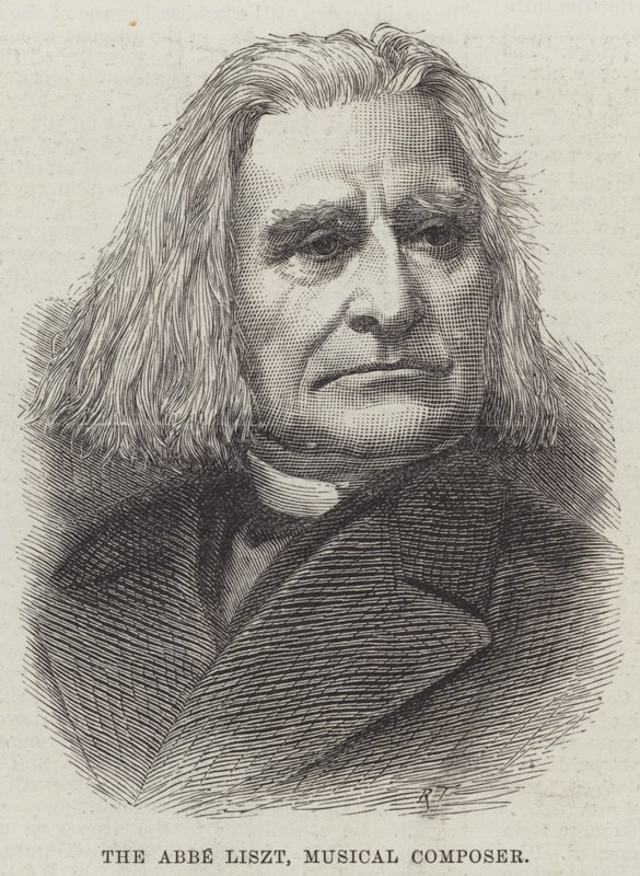 Abbe Liszt, Müzik Bestecisi (gravür) by English School