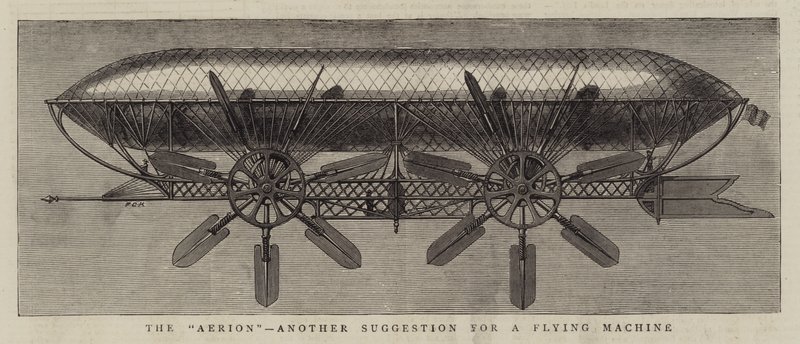 "Aerion", Bir Uçan Makine İçin Başka Bir Öneri (gravür) by English School